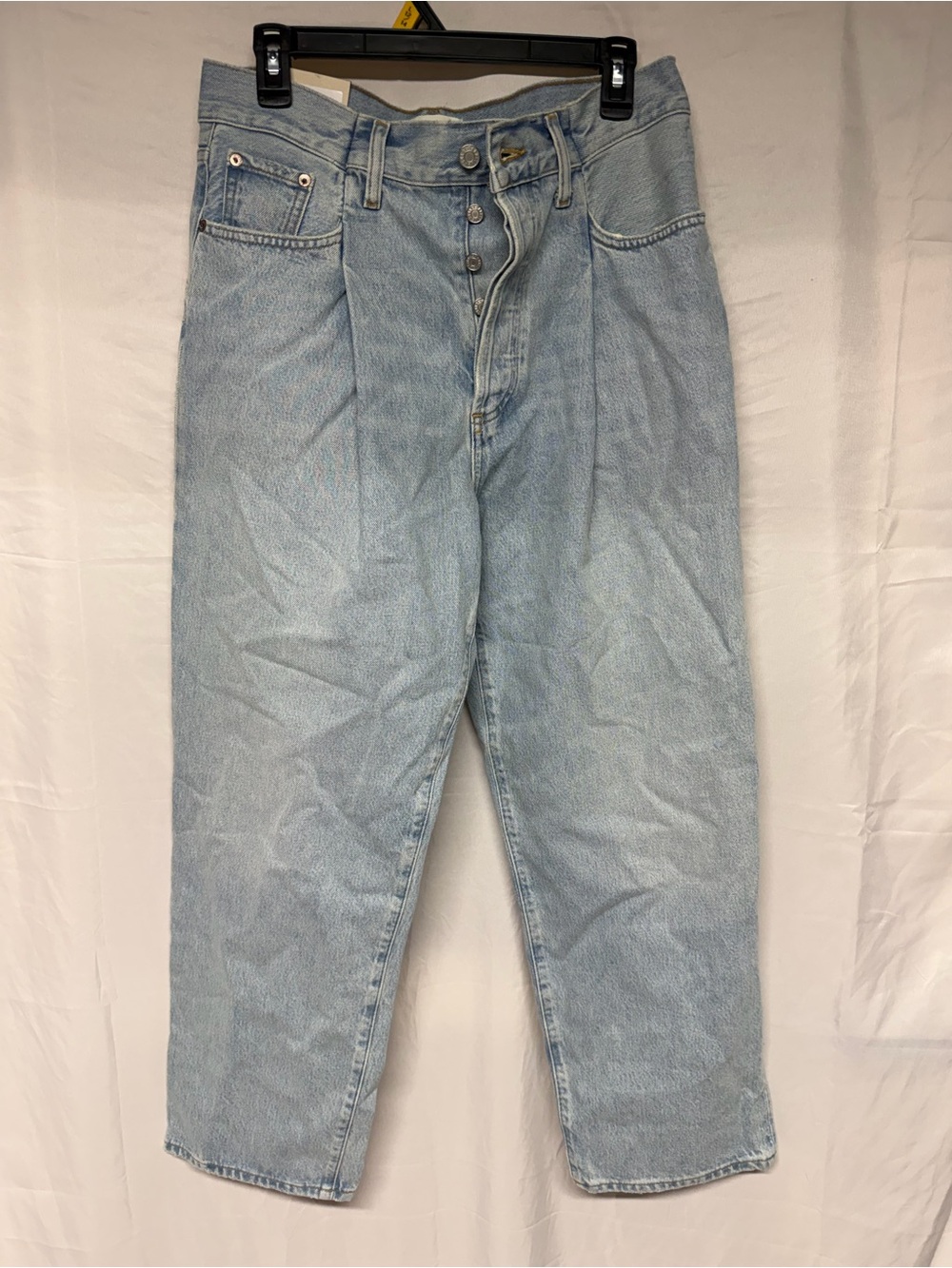 AGOLDE Fold Waistband Jeans 28 Sideline Light Wash High Rise Wide Leg NWT